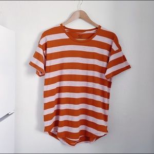 Burn orange Madewell striped tee